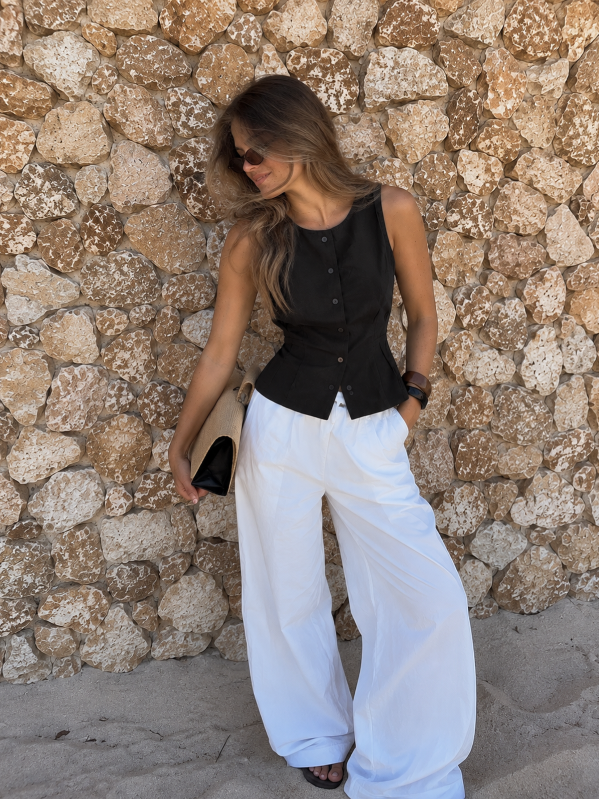 Top Linen Negro