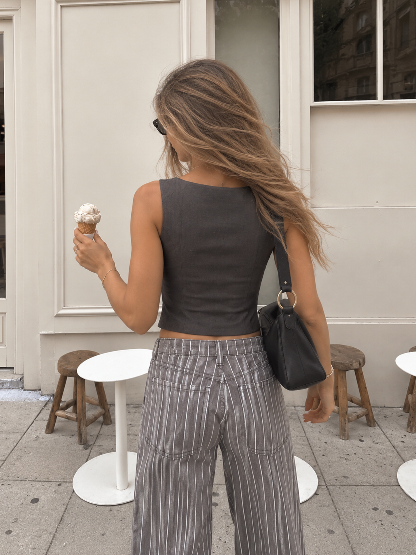 Vest Top Suede Dark Taupe