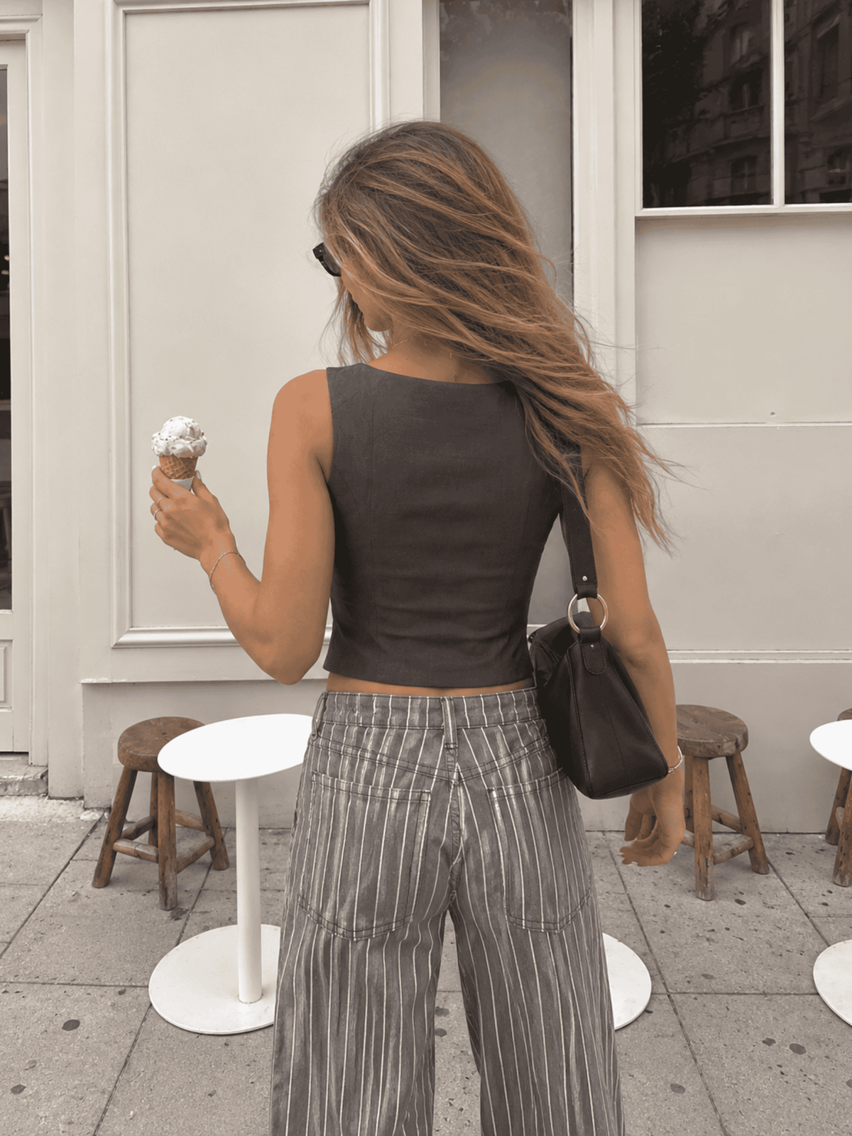 Vest Top Suede Dark Taupe