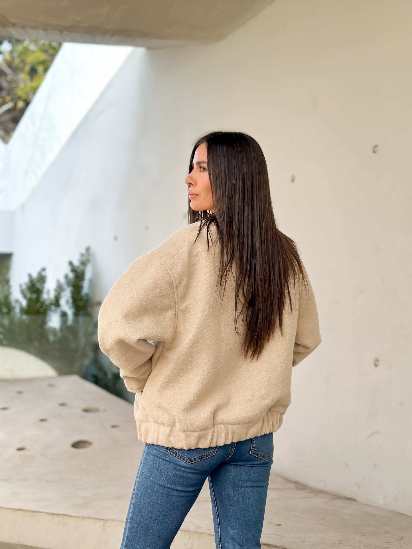 Chaqueta Bomber Beige