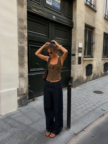 Vest Top Suede Brownie