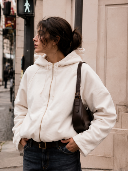 Suede Hoodie Jacket Blanca