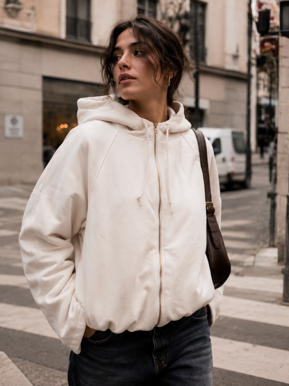 Suede Hoodie Jacket Blanca