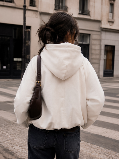 Suede Hoodie Jacket Blanca