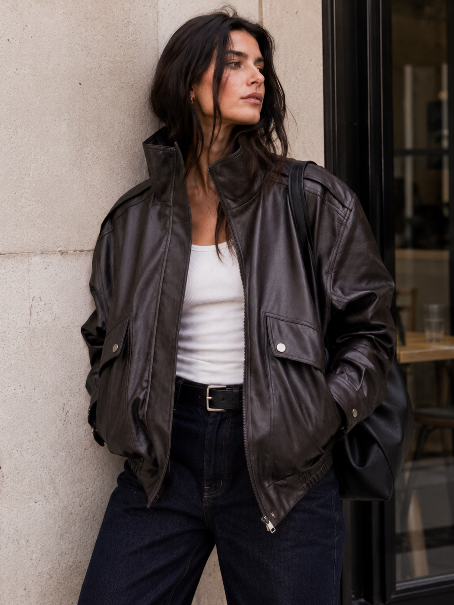 Chaqueta Ecocuero Acolchada Brownie