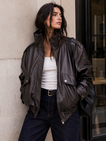 Chaqueta Ecocuero Acolchada Brownie