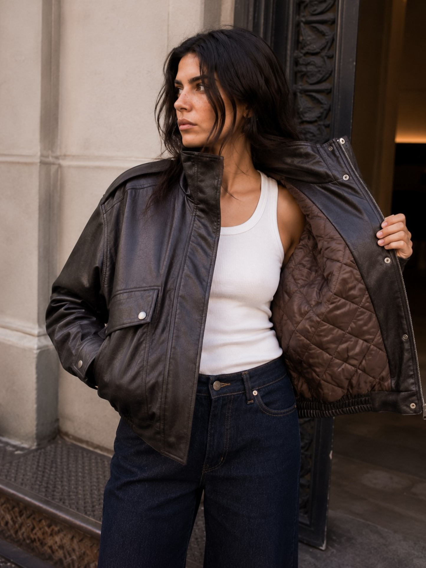Chaqueta Ecocuero Acolchada Brownie