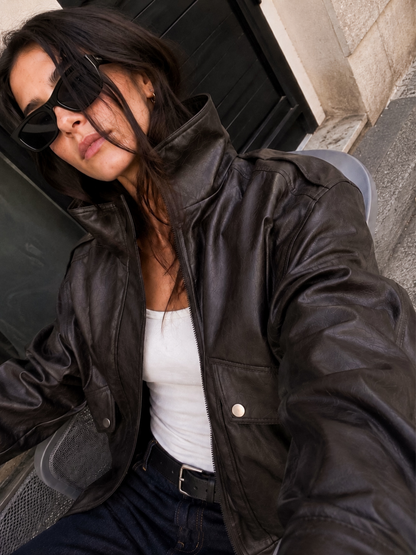 Chaqueta Ecocuero Acolchada Brownie