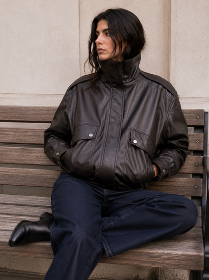 Chaqueta Ecocuero Acolchada Brownie