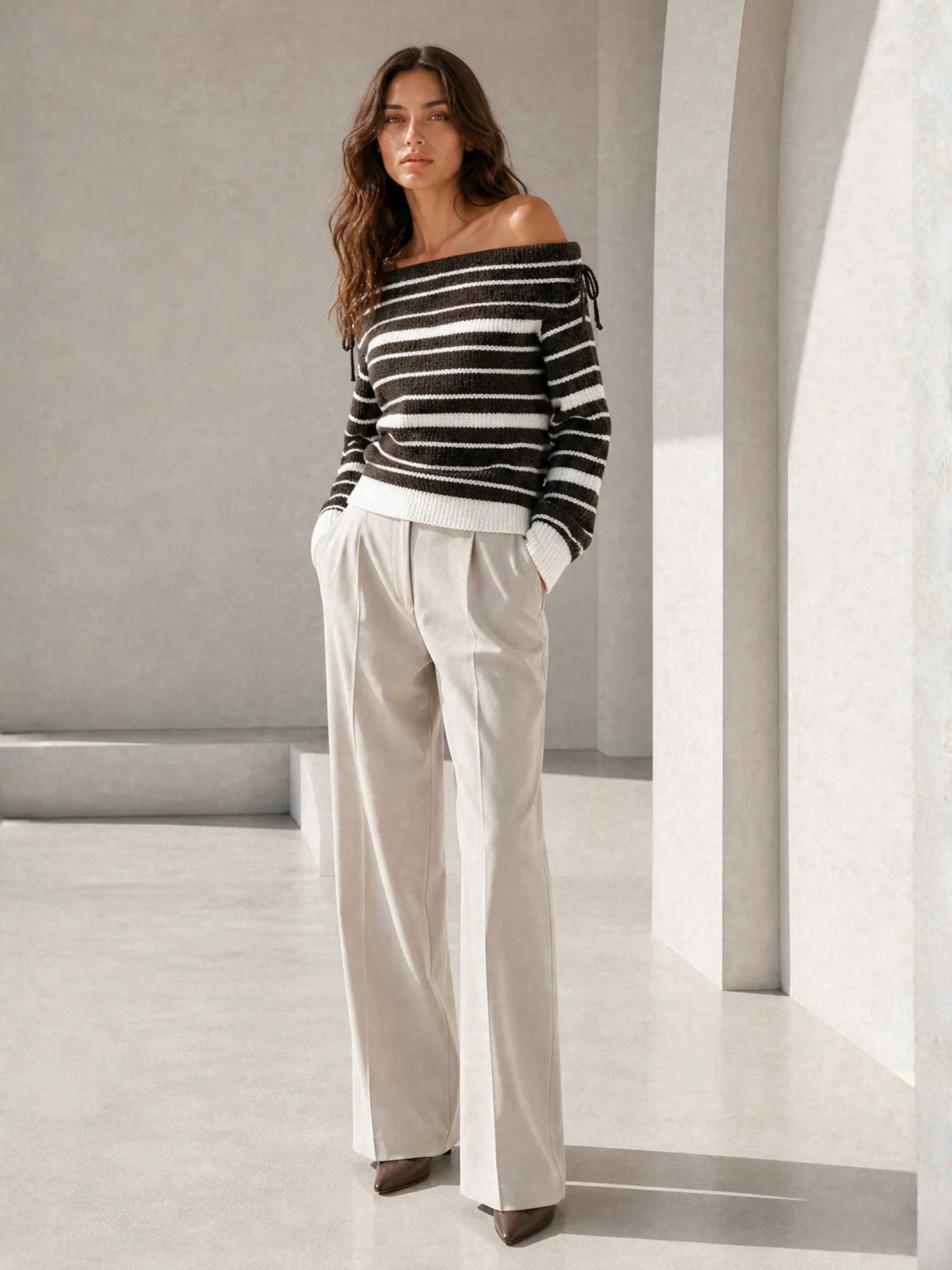 Sweater Line Shoulder Brownie