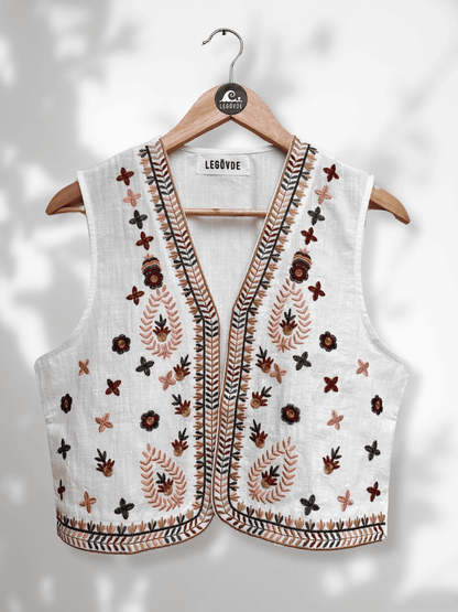 Vest Lino Bordado