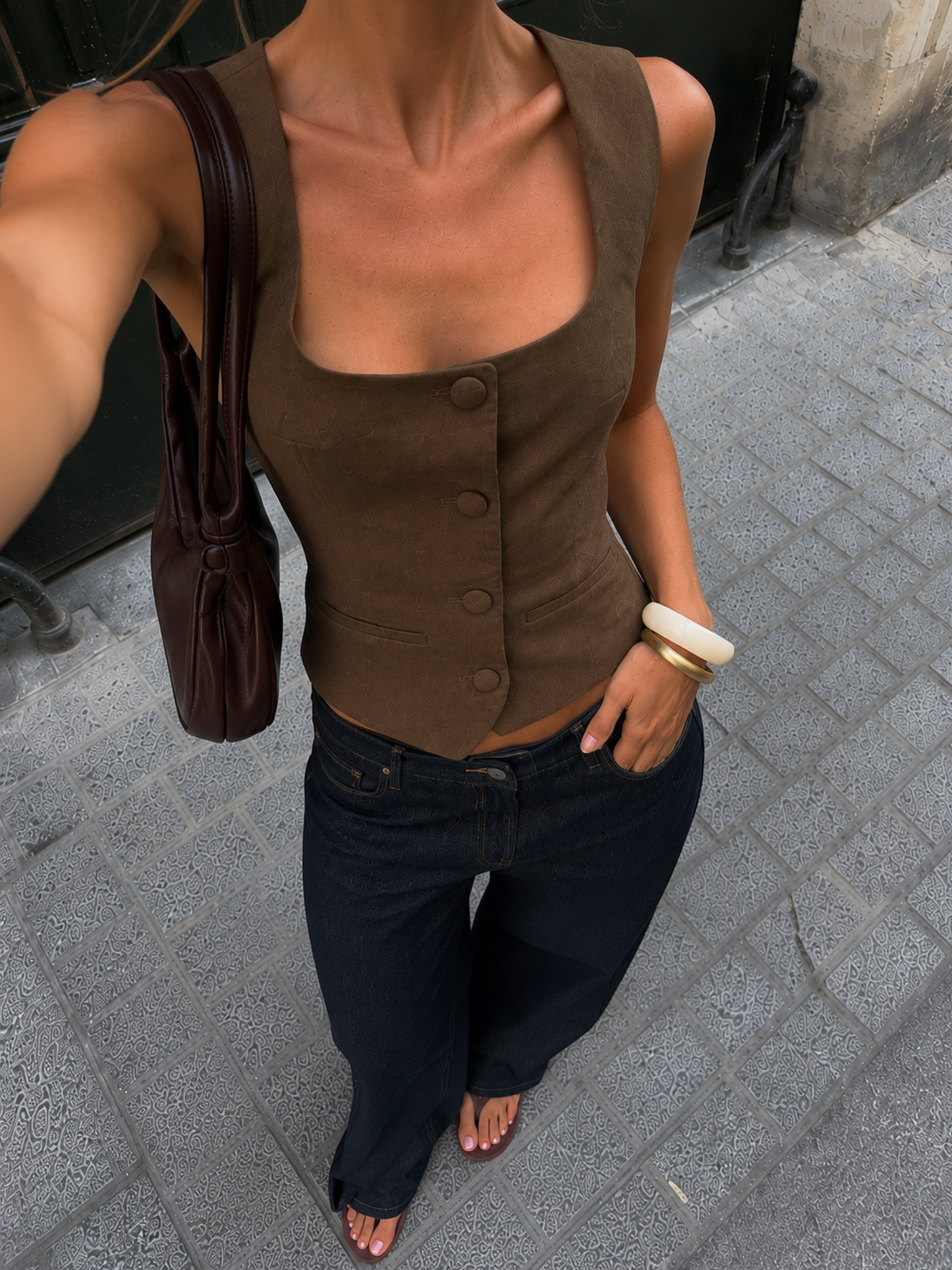 Vest Top Suede Brownie