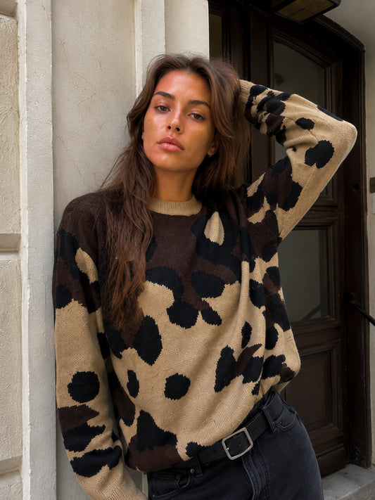 Sweater Print Beige
