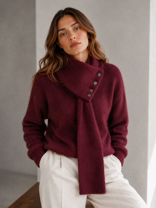 Sweater Cuello Bufanda Borgoña