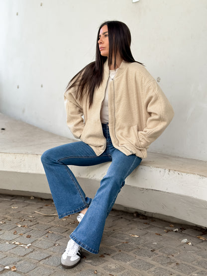 Chaqueta Bomber Beige