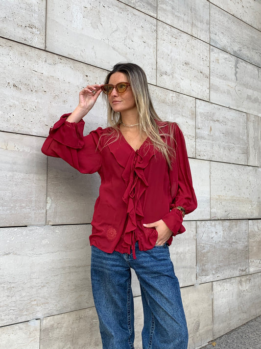 Blusa Volantes Cherry