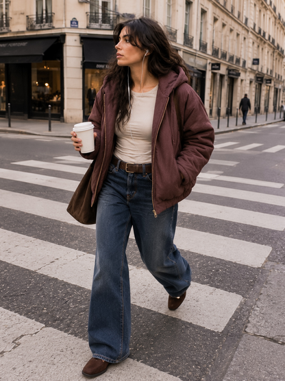 Suede Hoodie Jacket Brownie