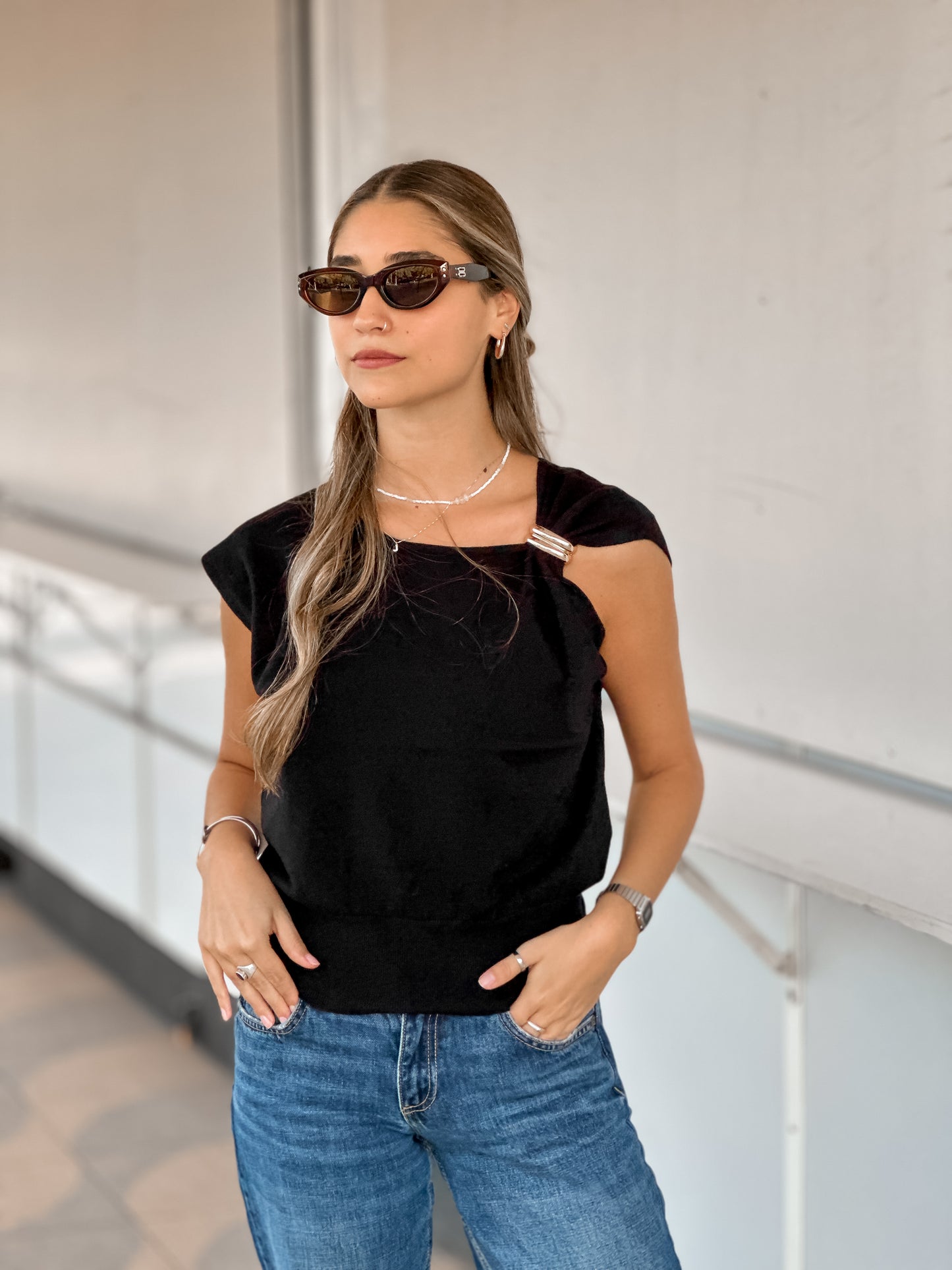 Top Knit Negro