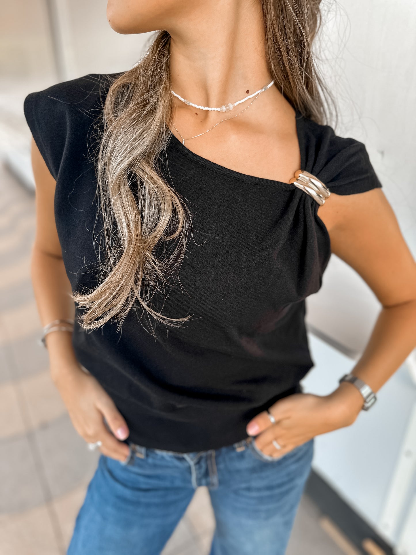Top Knit Negro