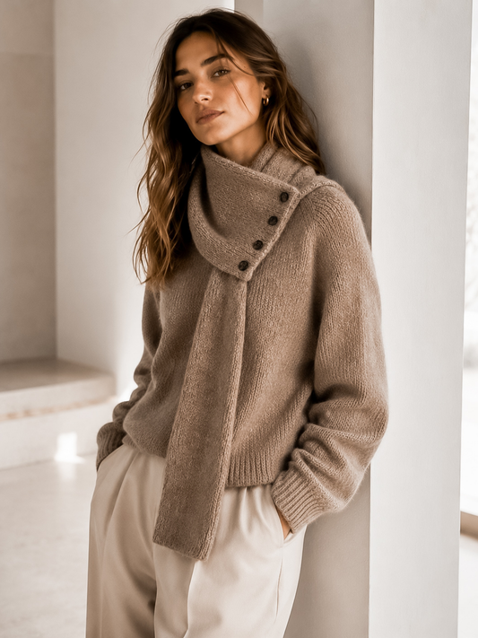 Sweater Cuello Bufanda Mocha Mousse