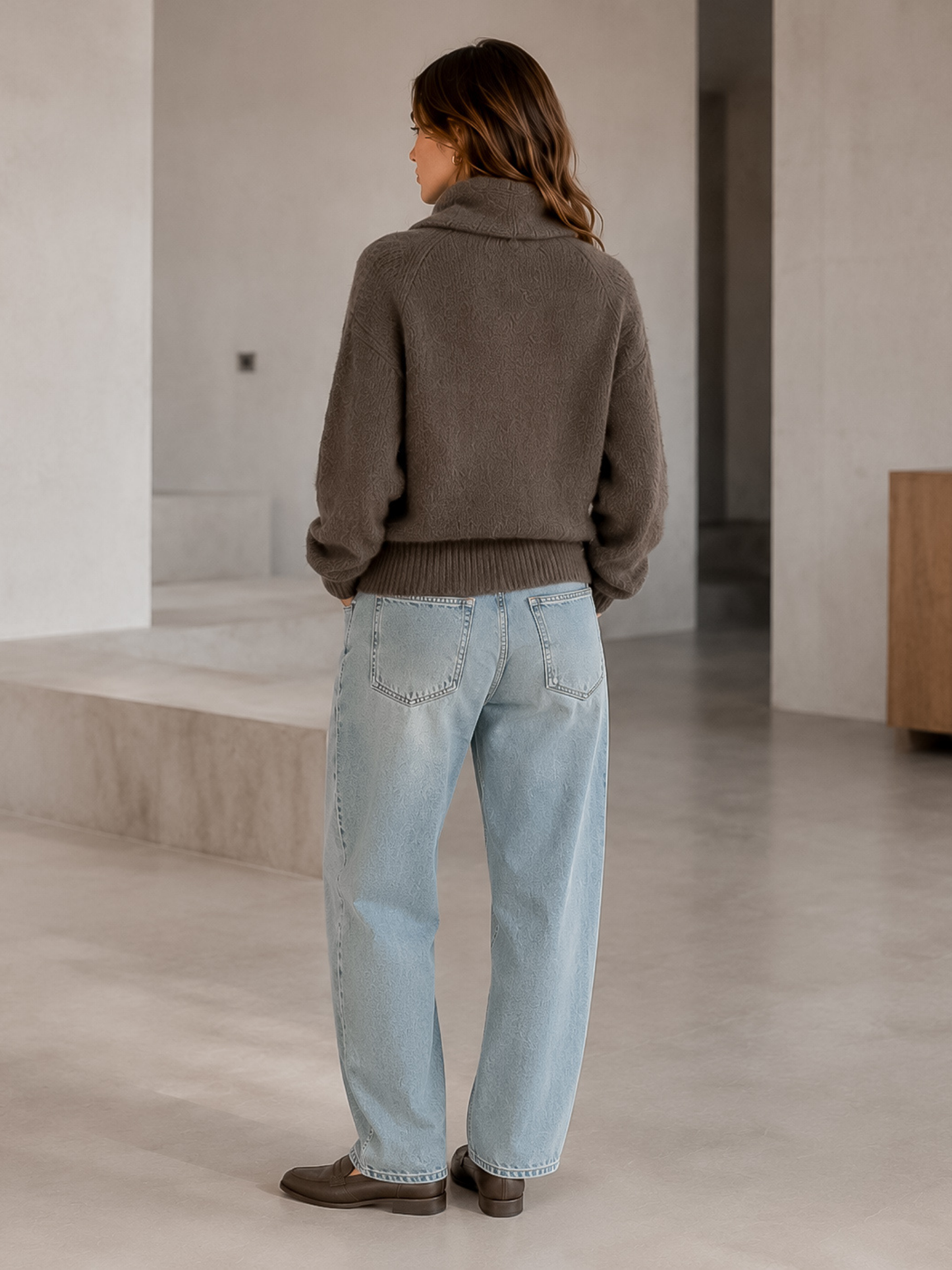 Sweater Cuello Bufanda Dark Taupe