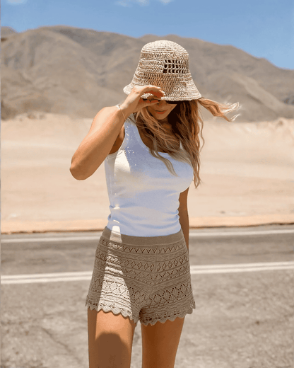 Micro Short Crochet Beige