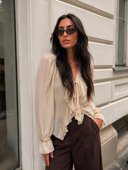 Blusa Volantes Vainilla
