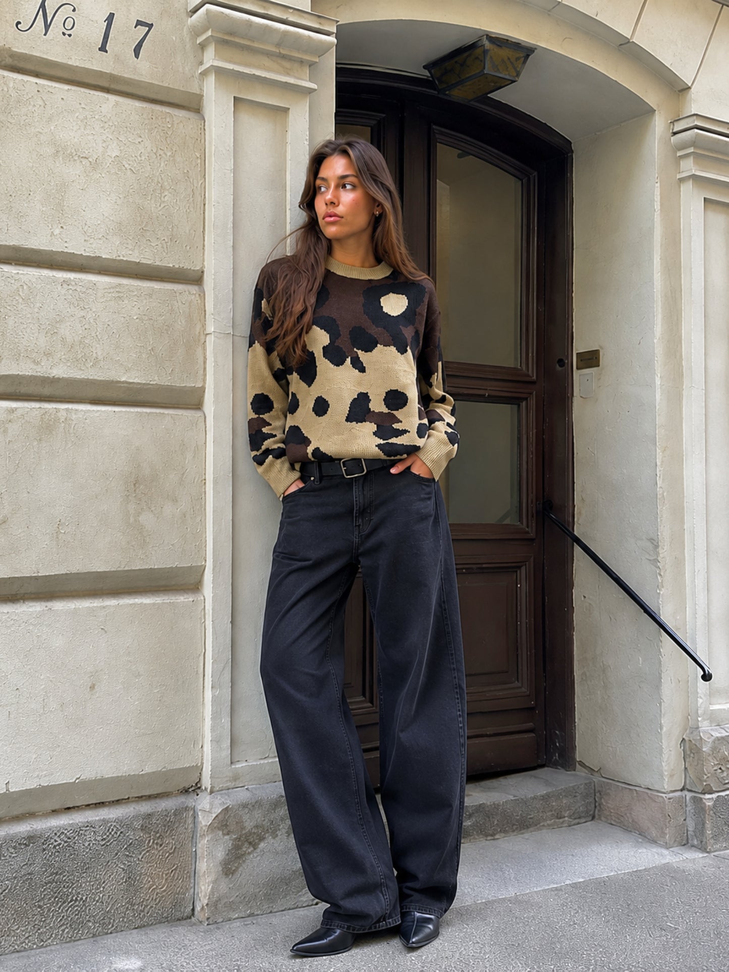 Sweater Print Beige