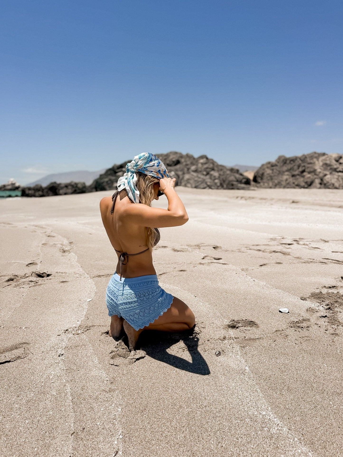 Micro Short Crochet Baby Blue