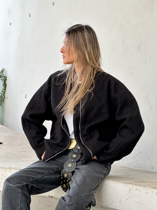 Chaqueta Bomber Negra