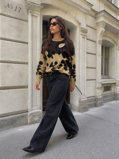 Sweater Print Beige
