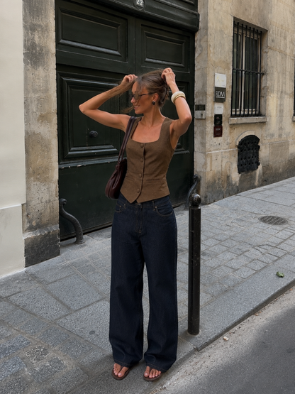 Vest Top Suede Brownie