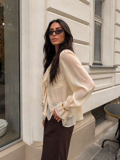 Blusa Volantes Vainilla