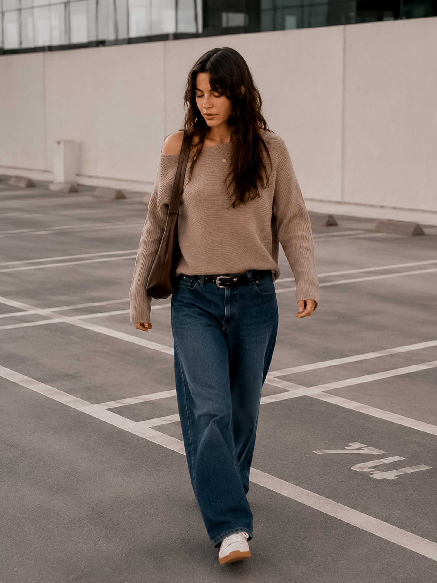 Sweater Hombro Asimétrico Mocha Mousse