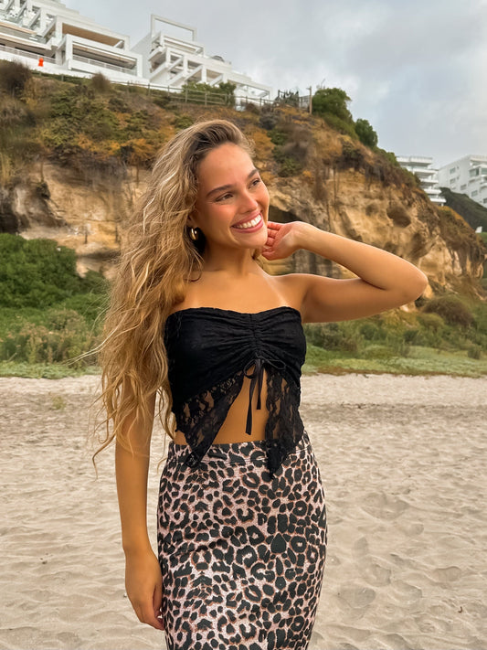 Strapless Encaje Negro