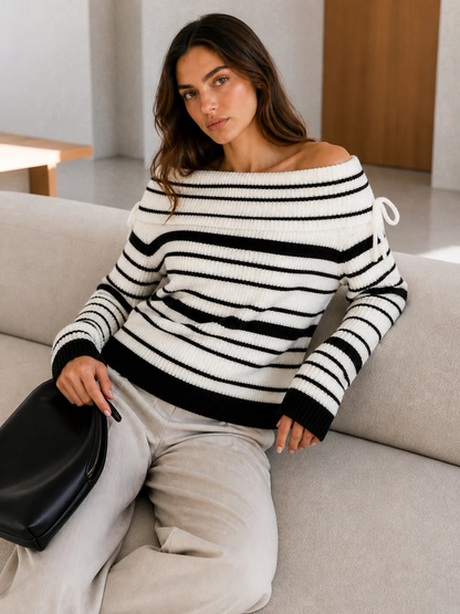 Sweater Line Shoulder Blanco