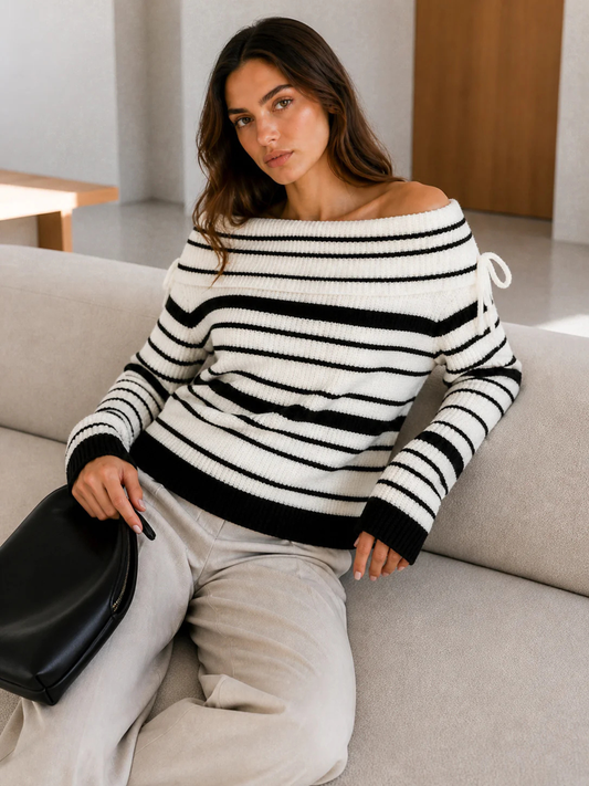 Sweater Line Shoulder Blanco