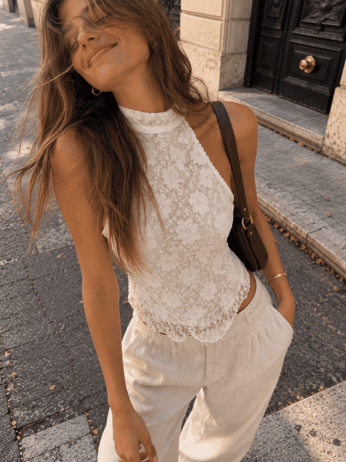 Top Lune Encaje Blanco