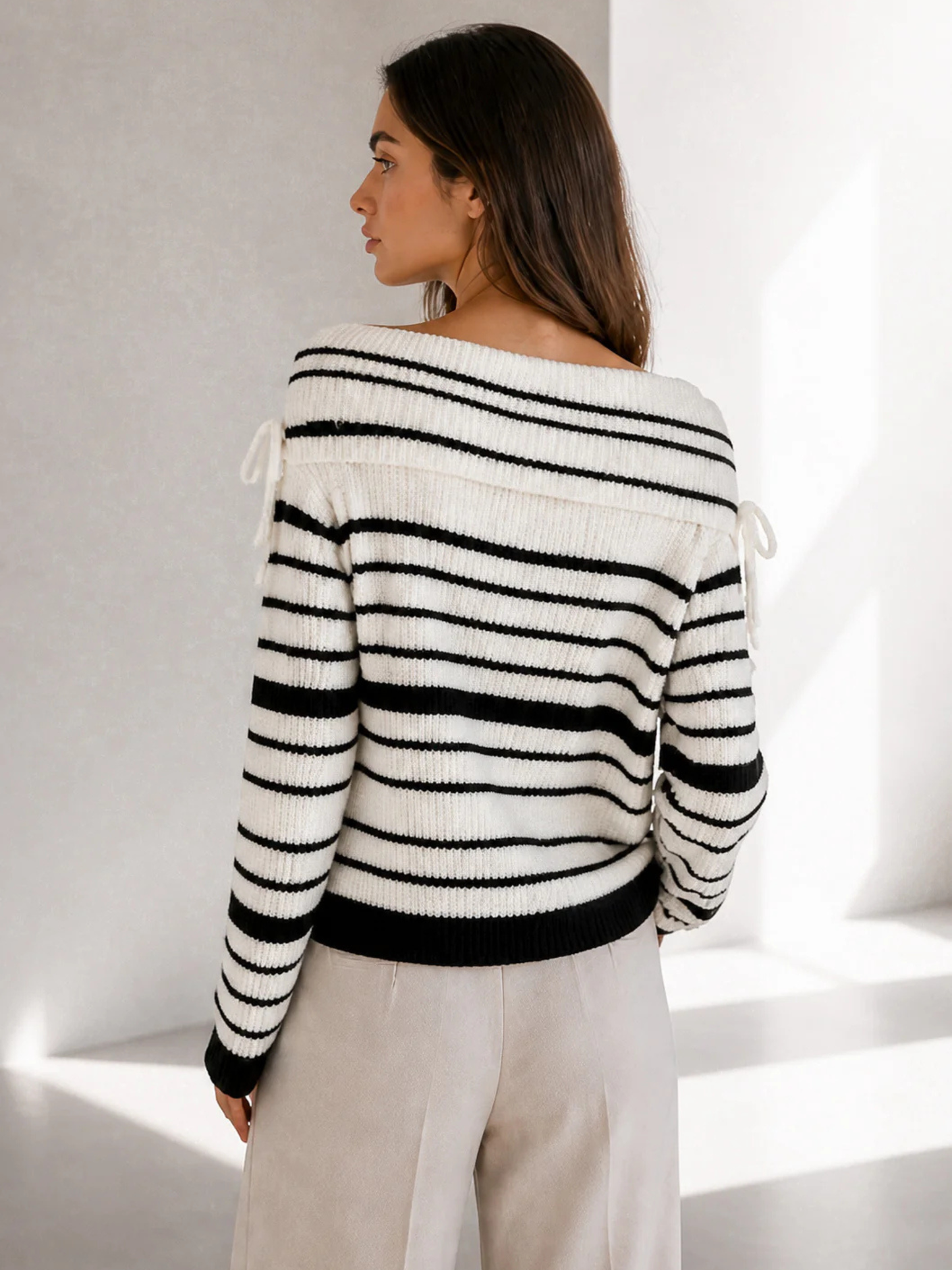 Sweater Line Shoulder Blanco