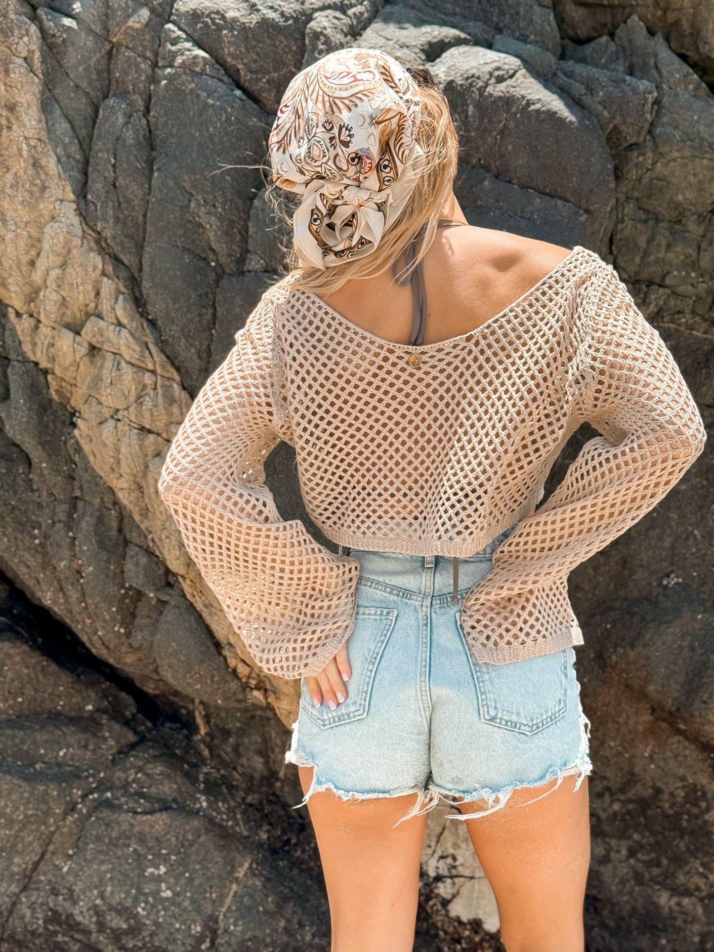 Chaleco Calado Beige