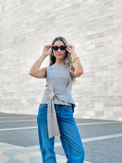Top Punto Halo Gris