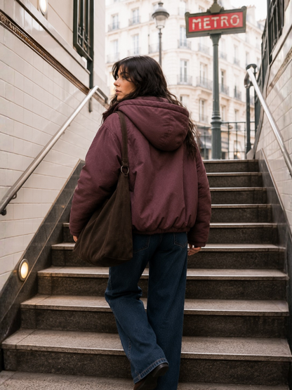 Suede Hoodie Jacket Brownie