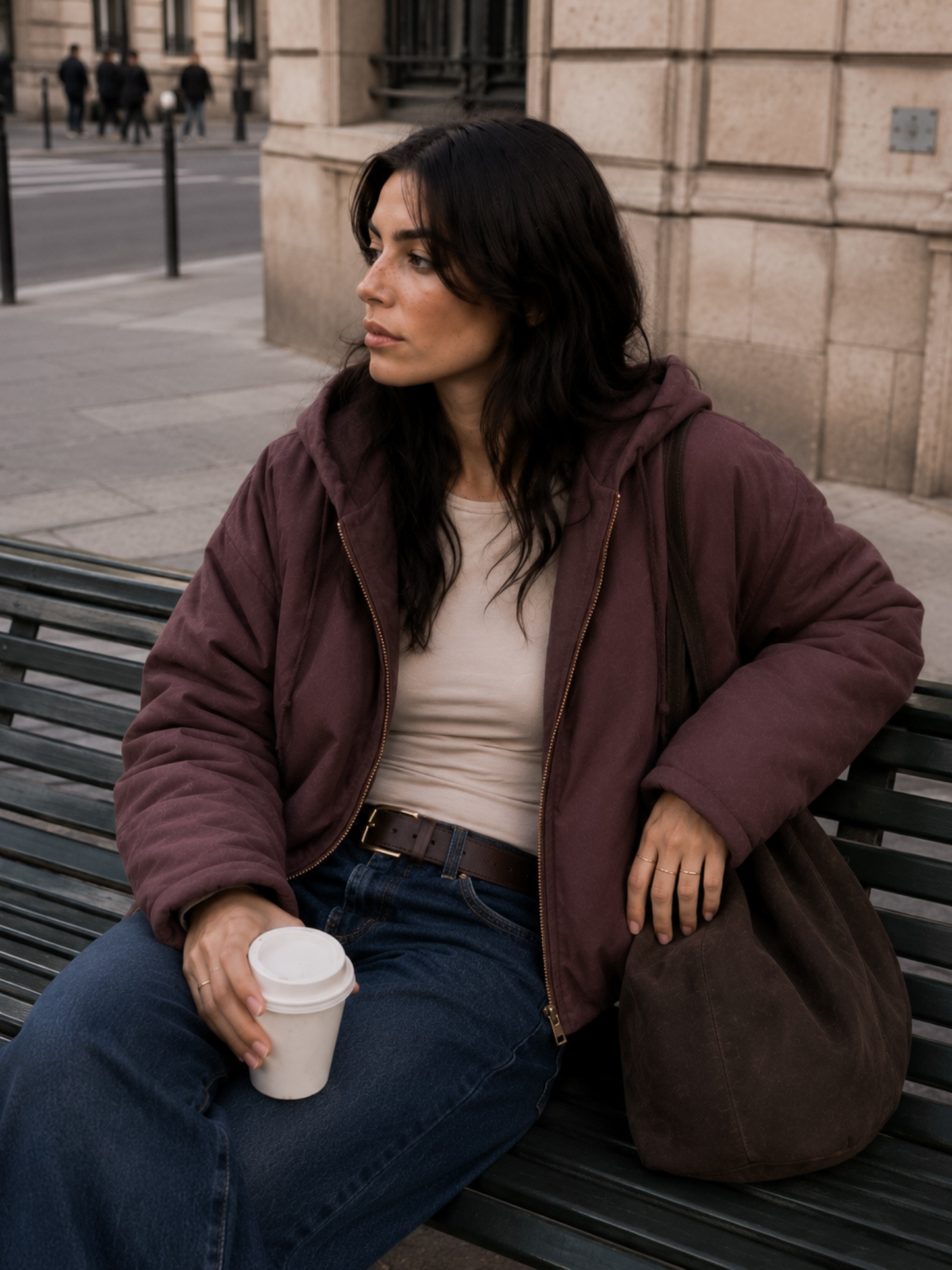 Suede Hoodie Jacket Brownie