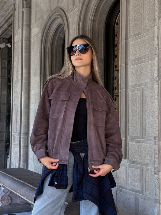 Suede Jacket Taupe