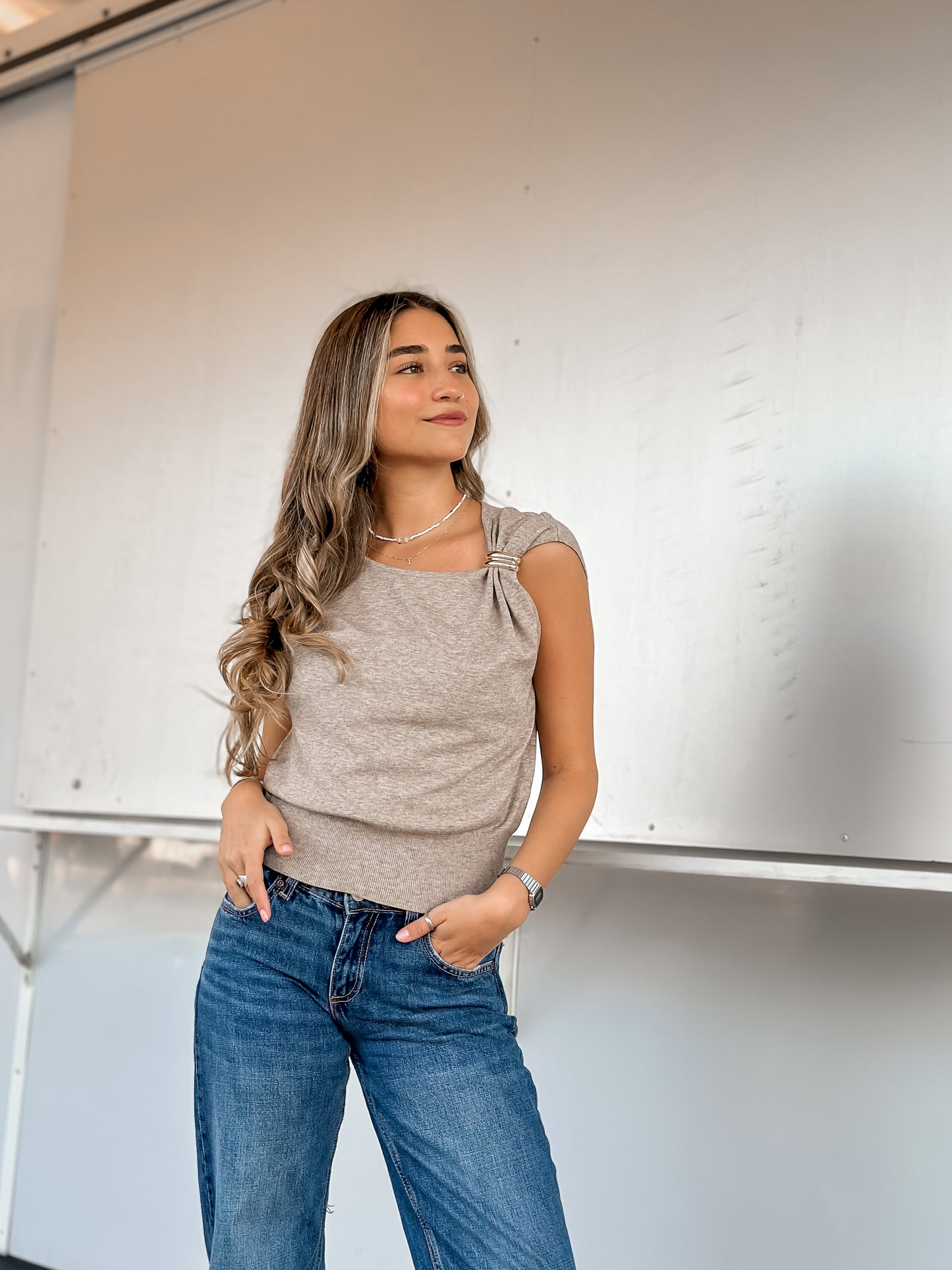 Top Knit Gris