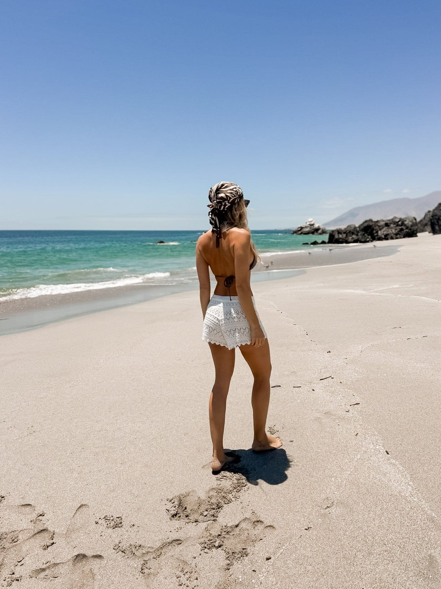 Micro Short Crochet Blanco