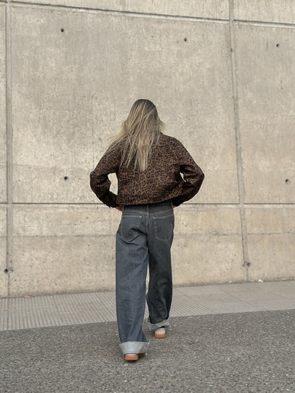 Chaqueta Print Gamuza Mocha Mousse