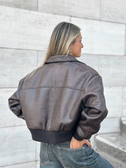 Cazadora Zipper Mocha Mousse