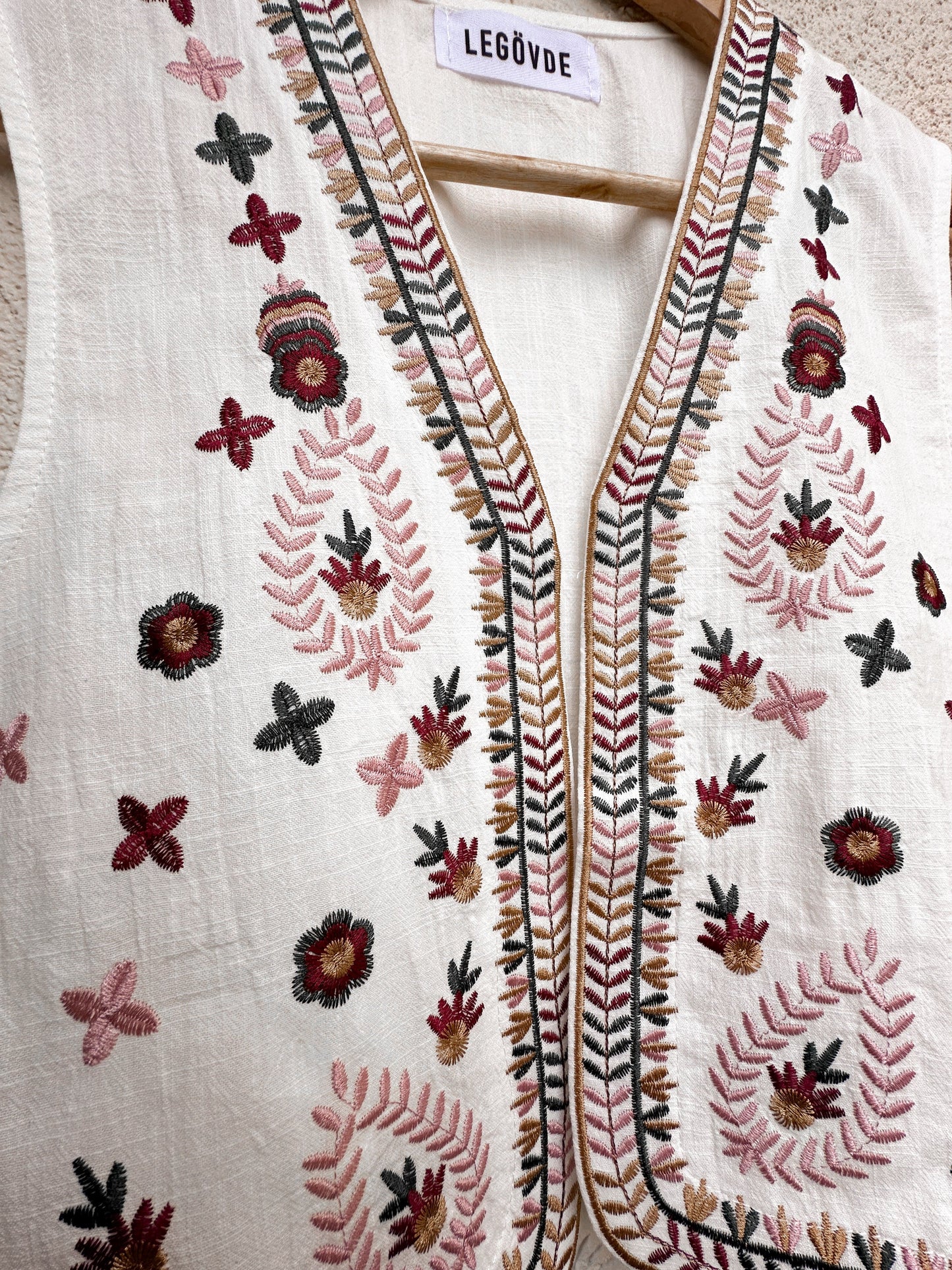 Vest Lino Bordado