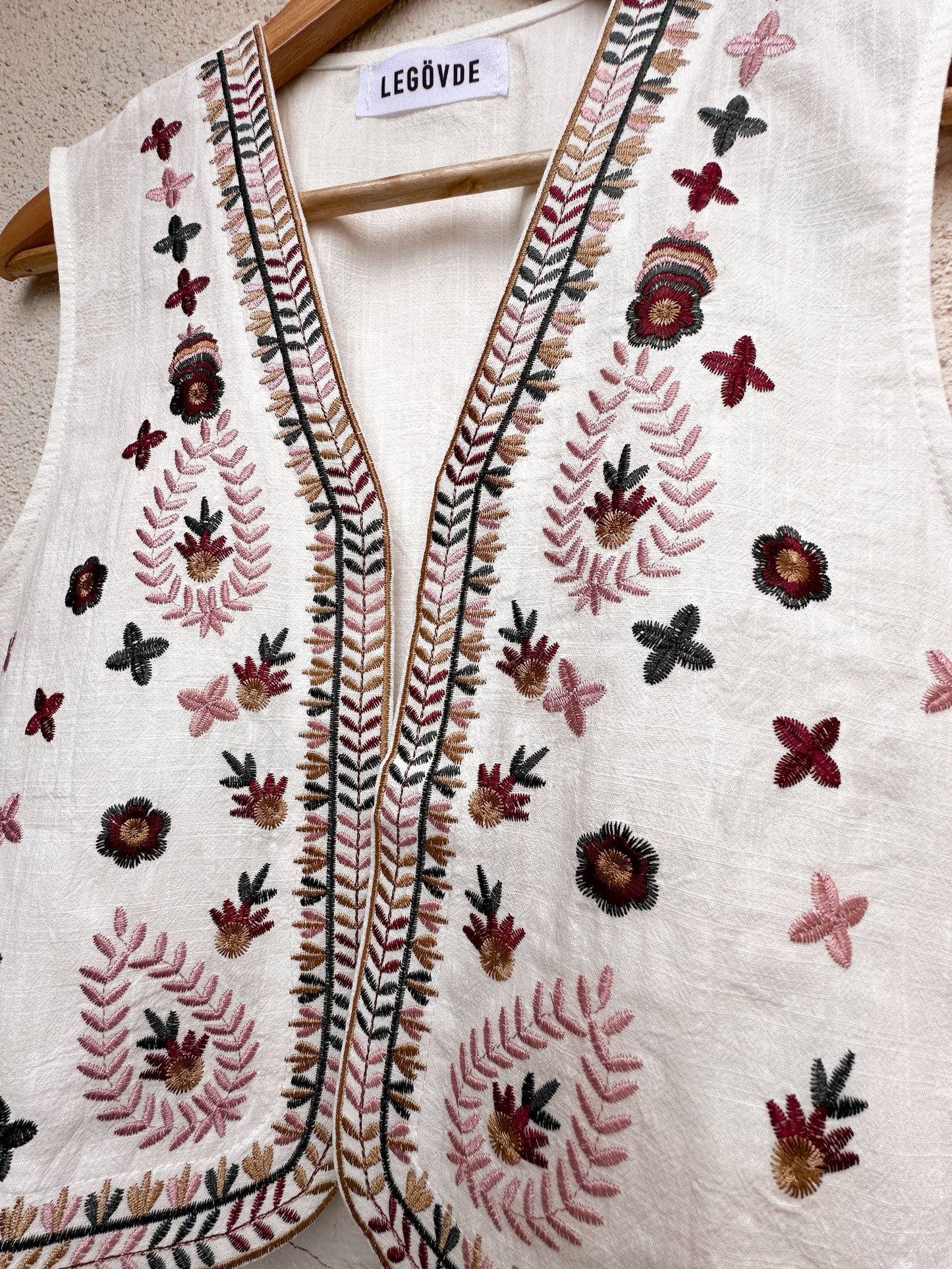 Vest Lino Bordado